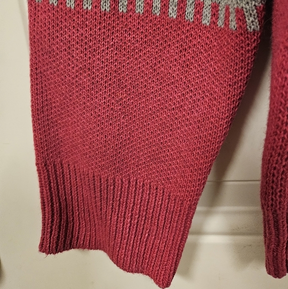 Misslook leopard color block pink grey white tight knit sweater size XS - Picture 4 of 8